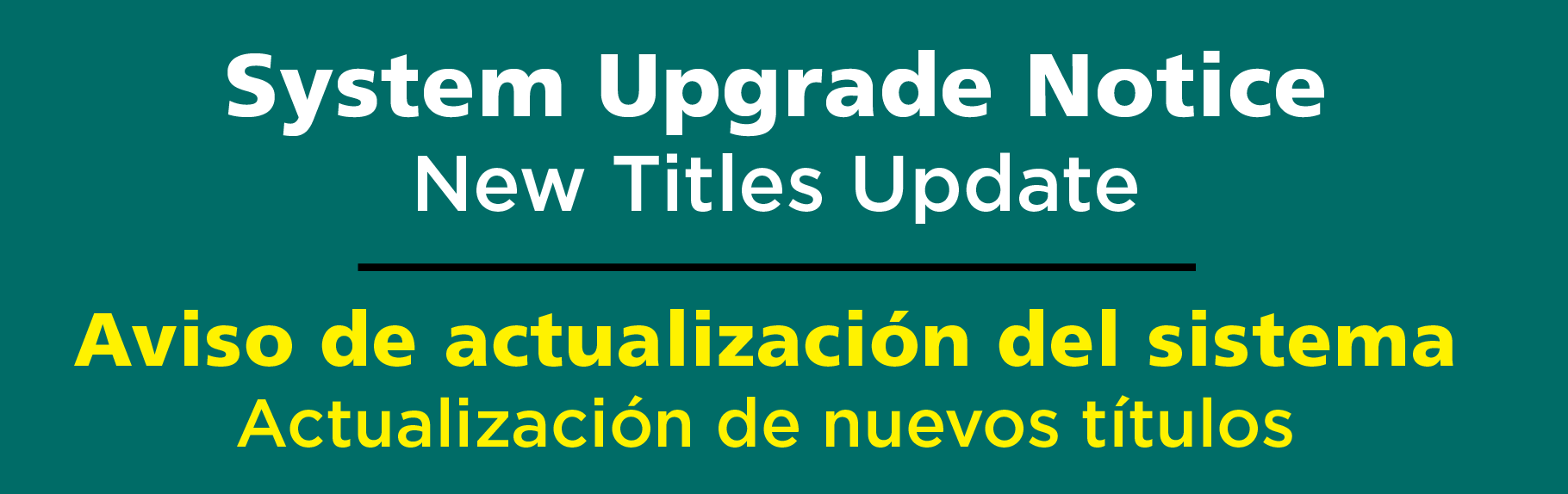 New Titles Update homeslide